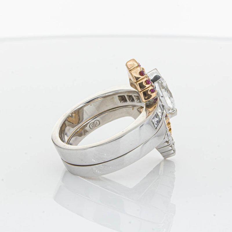 Deja Vu 18ct White Gold Diamond & Pink Sapphire Ring & Band-Ring-Walker & Hall