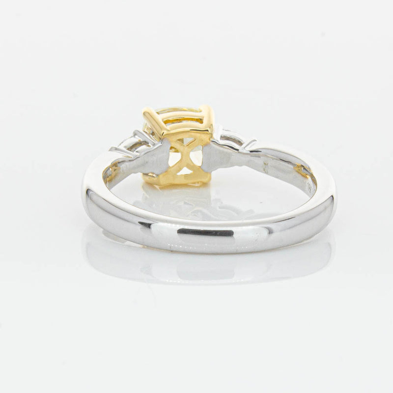 18ct White Gold 1.73ct Cushion Cut Yellow Diamond Ayla Ring-Ring-Walker & Hall