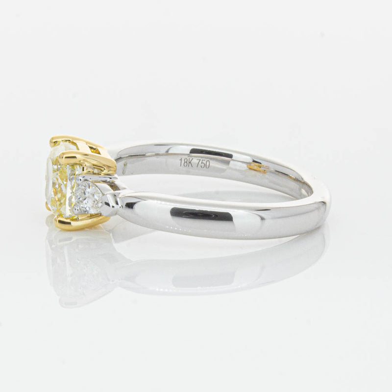 18ct White Gold 1.73ct Cushion Cut Yellow Diamond Ayla Ring-Ring-Walker & Hall