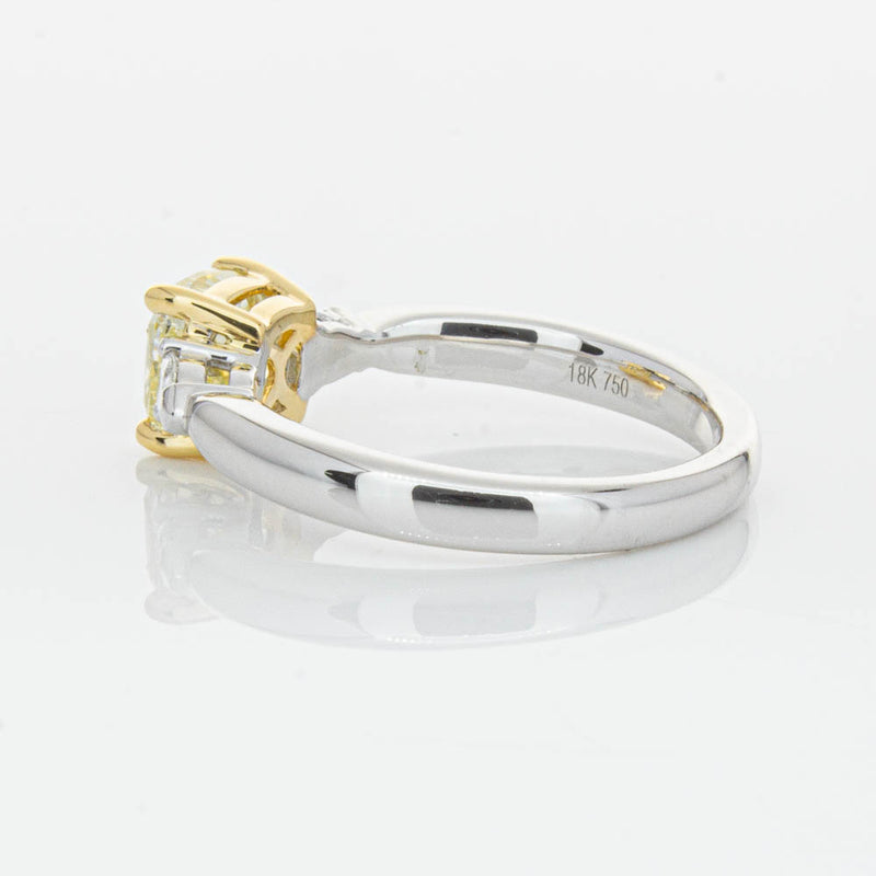 18ct White Gold 1.73ct Cushion Cut Yellow Diamond Ayla Ring-Ring-Walker & Hall