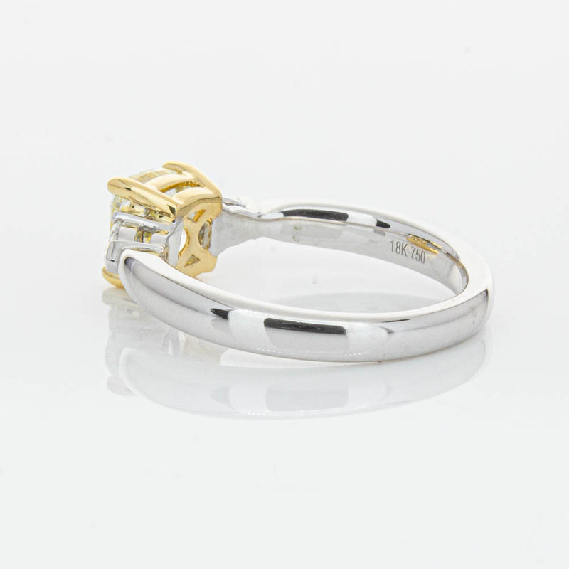 18ct White Gold 1.73ct Cushion Cut Yellow Diamond Ayla Ring-Ring-Walker & Hall