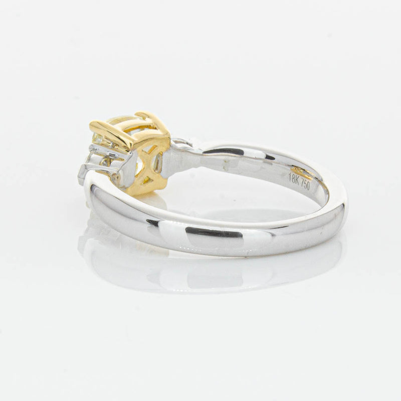 18ct White Gold 1.73ct Cushion Cut Yellow Diamond Ayla Ring-Ring-Walker & Hall