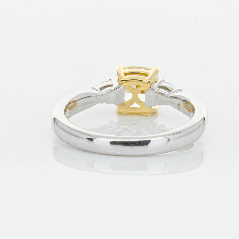 18ct White Gold 1.73ct Cushion Cut Yellow Diamond Ayla Ring-Ring-Walker & Hall