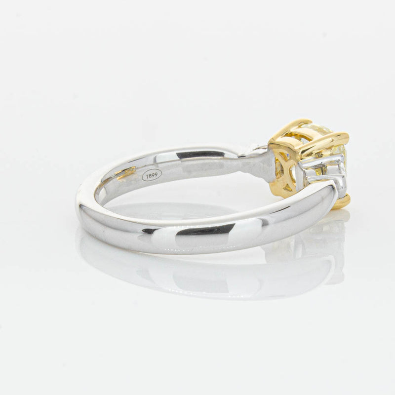 18ct White Gold 1.73ct Cushion Cut Yellow Diamond Ayla Ring-Ring-Walker & Hall