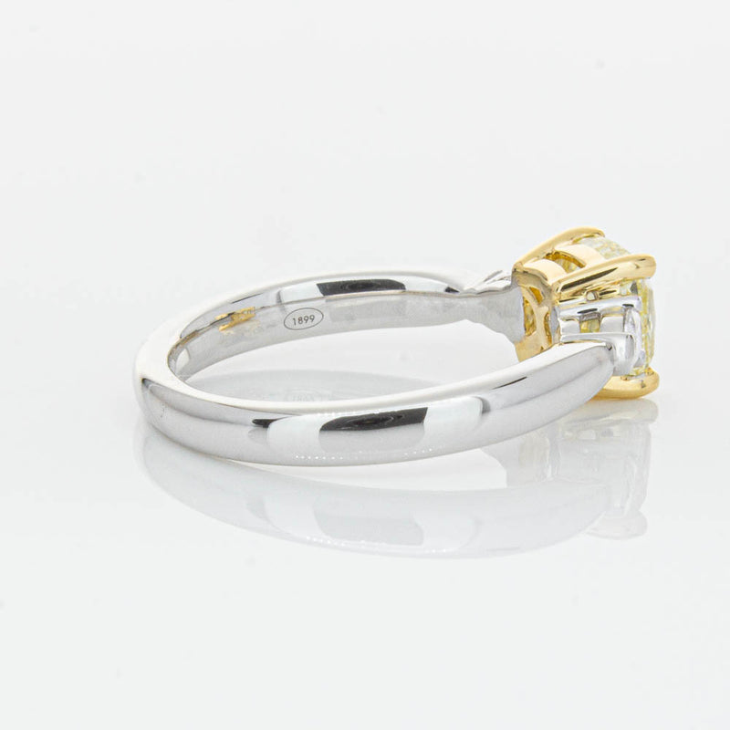 18ct White Gold 1.73ct Cushion Cut Yellow Diamond Ayla Ring-Ring-Walker & Hall