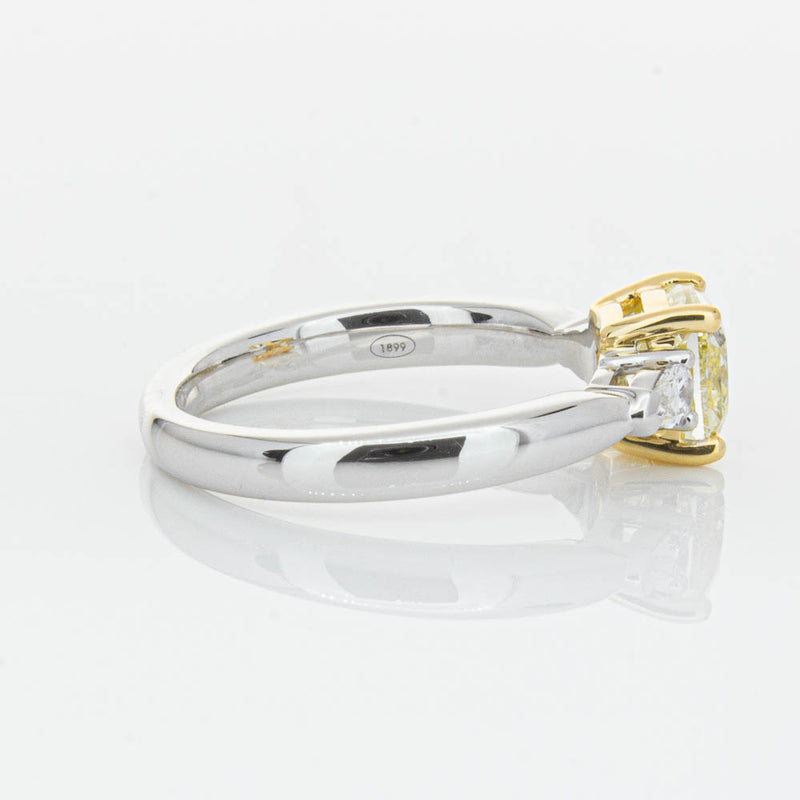 18ct White Gold 1.73ct Cushion Cut Yellow Diamond Ayla Ring-Ring-Walker & Hall
