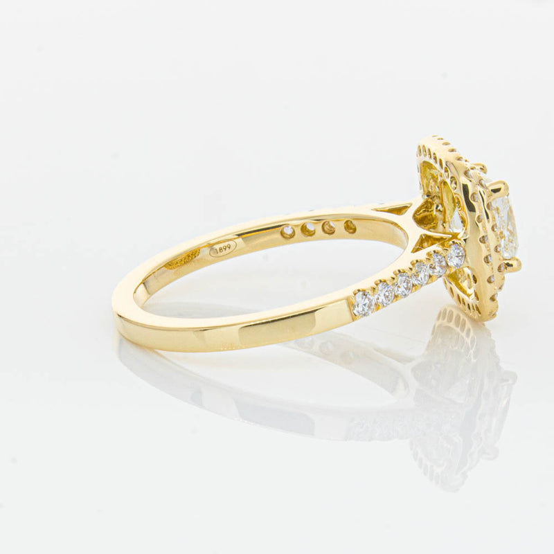 18ct Yellow Gold Cushion Cut Diamond Rosa Ring-Ring-Walker & Hall