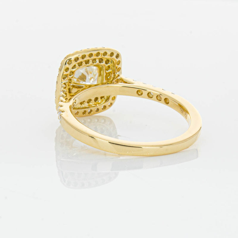 18ct Yellow Gold Cushion Cut Diamond Rosa Ring-Ring-Walker & Hall