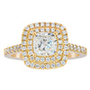 18ct Yellow Gold Cushion Cut Diamond Rosa Ring-Ring-Walker & Hall