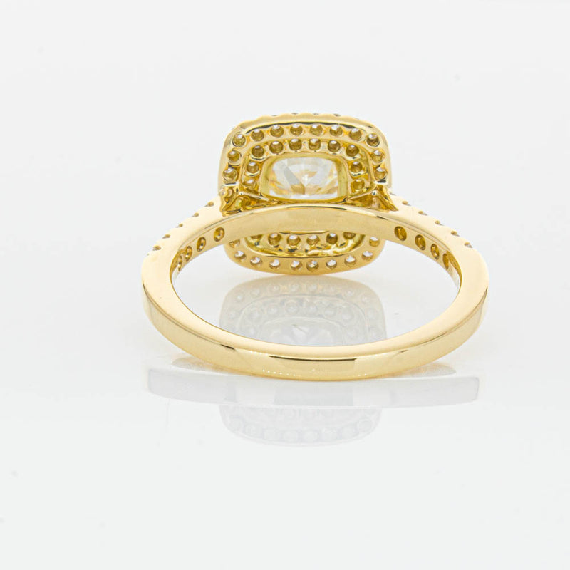 18ct Yellow Gold Cushion Cut Diamond Rosa Ring-Ring-Walker & Hall