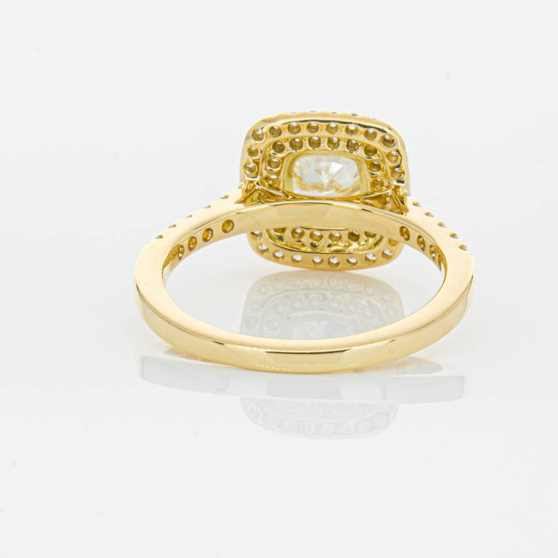 18ct Yellow Gold Cushion Cut Diamond Rosa Ring-Ring-Walker & Hall