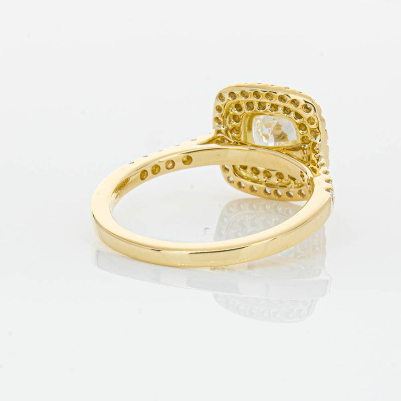 18ct Yellow Gold Cushion Cut Diamond Rosa Ring-Ring-Walker & Hall