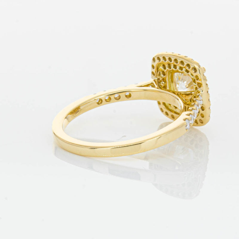 18ct Yellow Gold Cushion Cut Diamond Rosa Ring-Ring-Walker & Hall