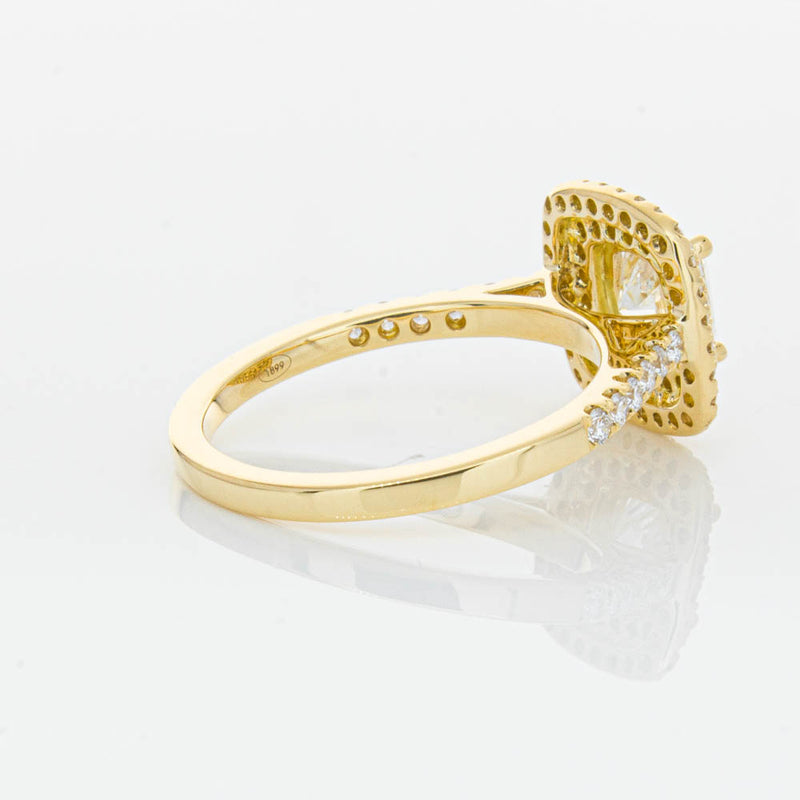 18ct Yellow Gold Cushion Cut Diamond Rosa Ring-Ring-Walker & Hall