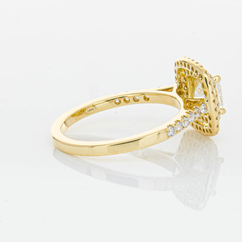 18ct Yellow Gold Cushion Cut Diamond Rosa Ring-Ring-Walker & Hall