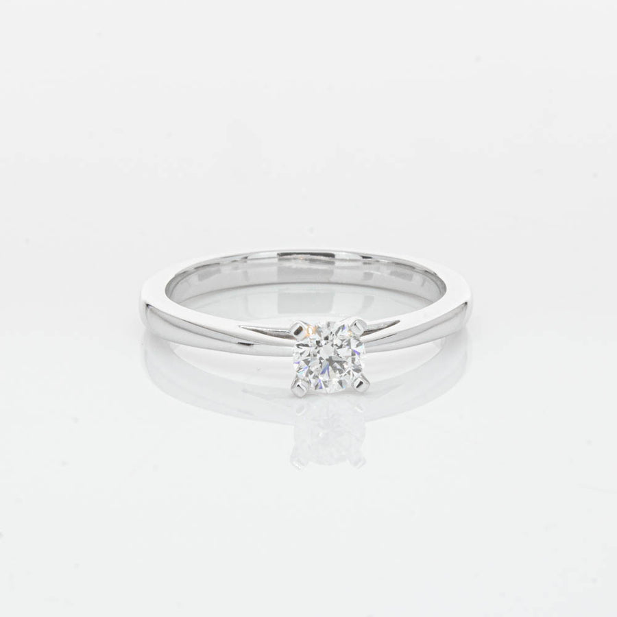 14ct White Gold .30ct Diamond Luna Ring-Ring-Walker & Hall