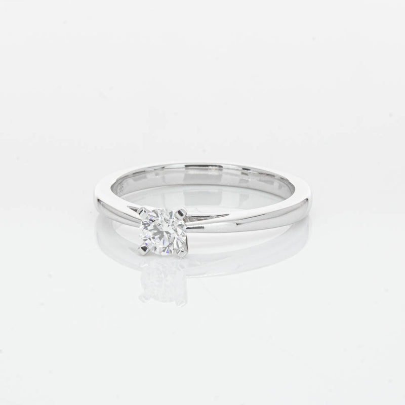 14ct White Gold .30ct Diamond Luna Ring-Ring-Walker & Hall