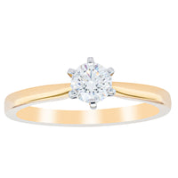 18ct Yellow Gold .40ct Diamond Capri Ring-Ring-Walker & Hall