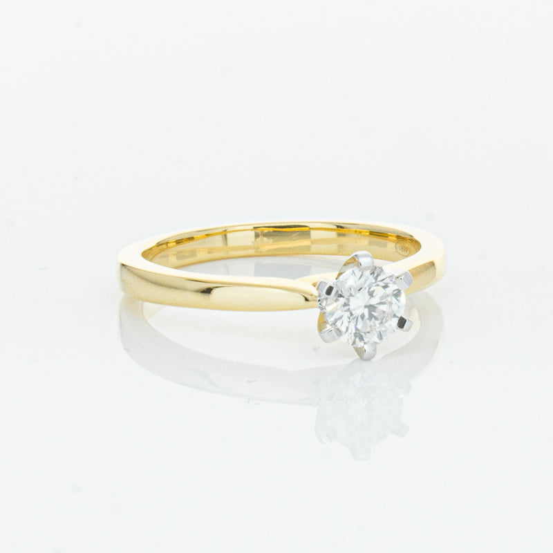 18ct Yellow Gold .50ct Diamond Capri Ring-Ring-Walker & Hall