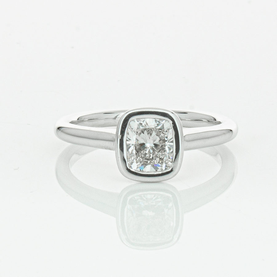 18ct White Gold 1.02ct Cushion Cut Diamond Natalia Ring-Ring-Walker & Hall