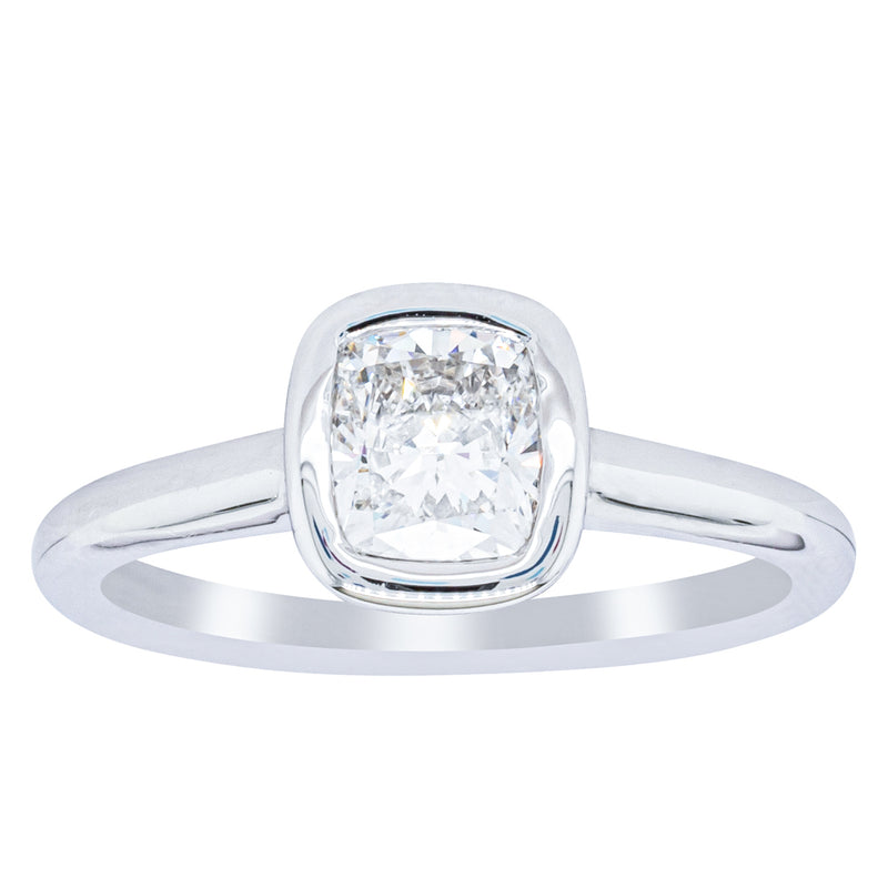18ct White Gold 1.02ct Cushion Cut Diamond Natalia Ring-Ring-Walker & Hall