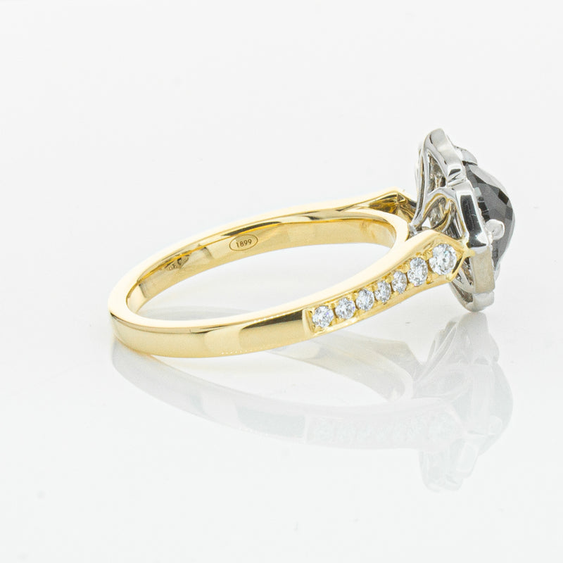 18ct Yellow Gold Black Diamond Ring-Ring-Walker & Hall