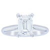 18ct White Gold 2.09ct Emerald Cut Diamond Ring-Ring-Walker & Hall