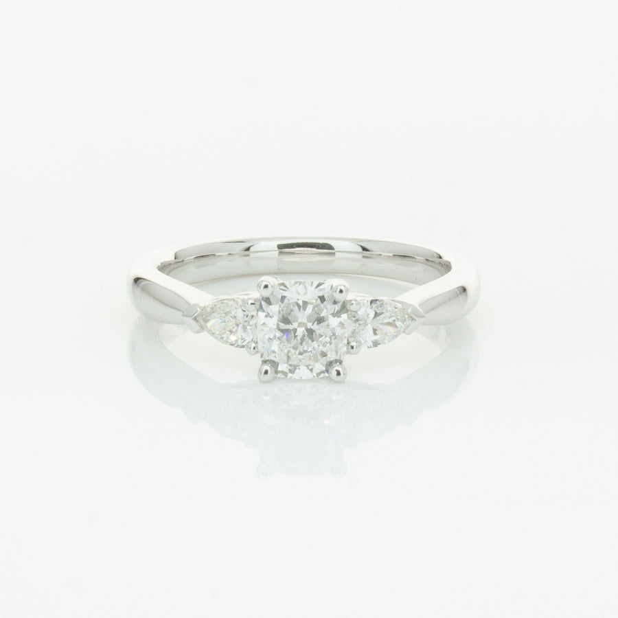 18ct White Gold .76ct Cushion Cut Diamond Ayla Ring-Ring-Walker & Hall