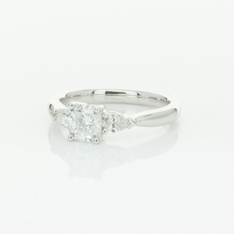 18ct White Gold .76ct Cushion Cut Diamond Ayla Ring-Ring-Walker & Hall