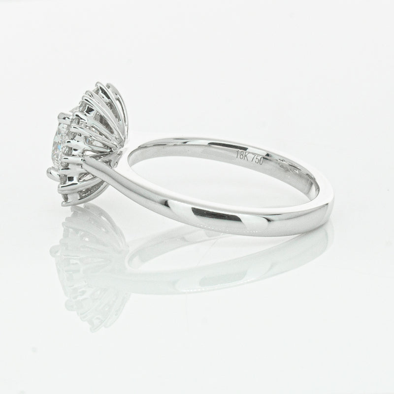 18ct White Gold 1.50ct Cushion Cut Diamond Belle Ring-Ring-Walker & Hall