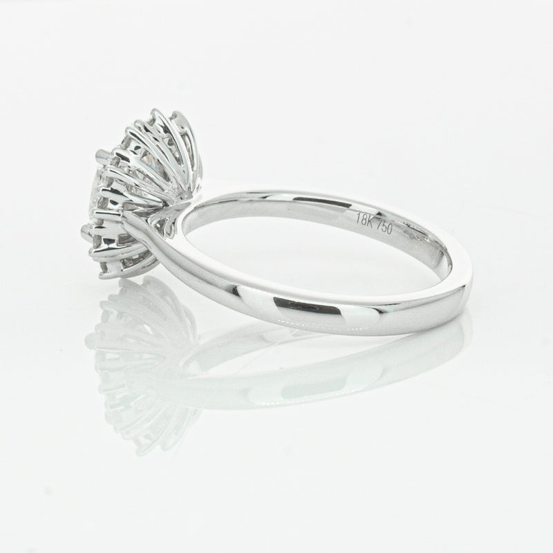 18ct White Gold 1.50ct Cushion Cut Diamond Belle Ring-Ring-Walker & Hall