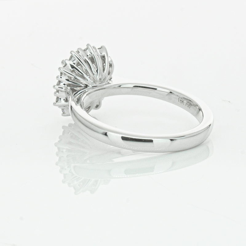 18ct White Gold 1.50ct Cushion Cut Diamond Belle Ring-Ring-Walker & Hall
