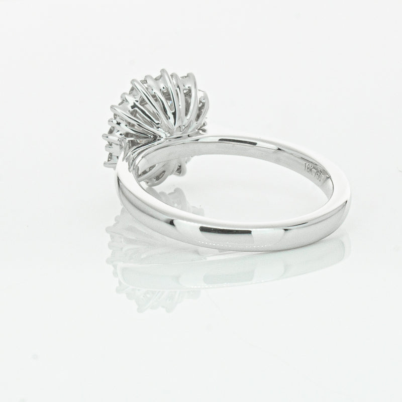 18ct White Gold 1.50ct Cushion Cut Diamond Belle Ring-Ring-Walker & Hall