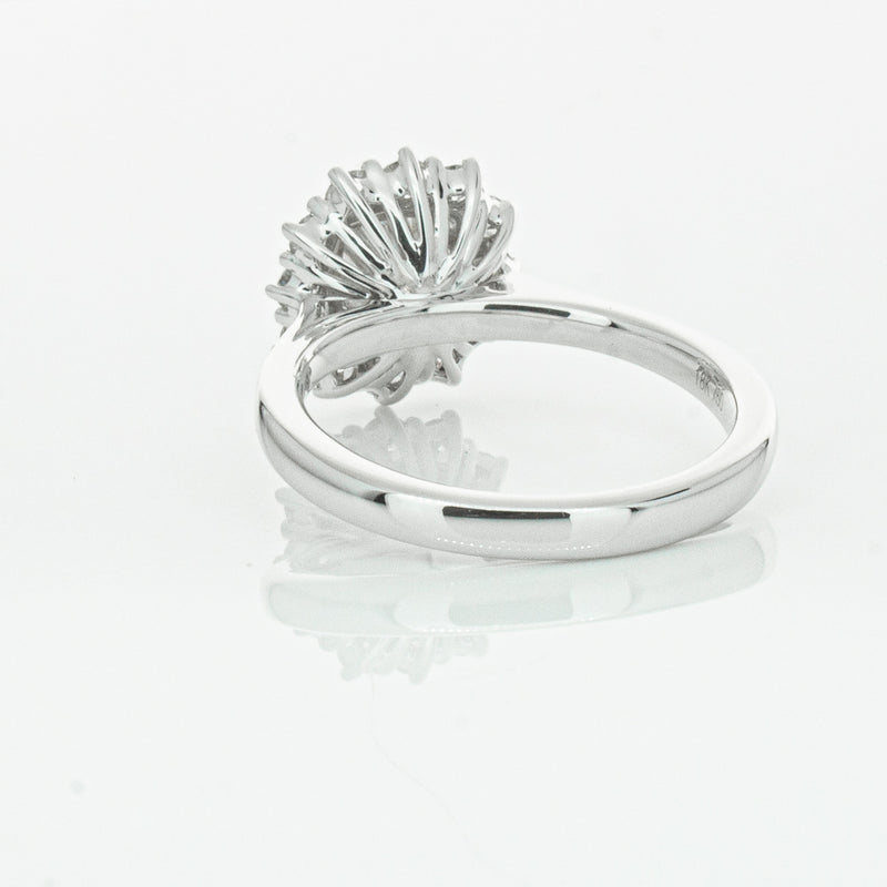 18ct White Gold 1.50ct Cushion Cut Diamond Belle Ring-Ring-Walker & Hall