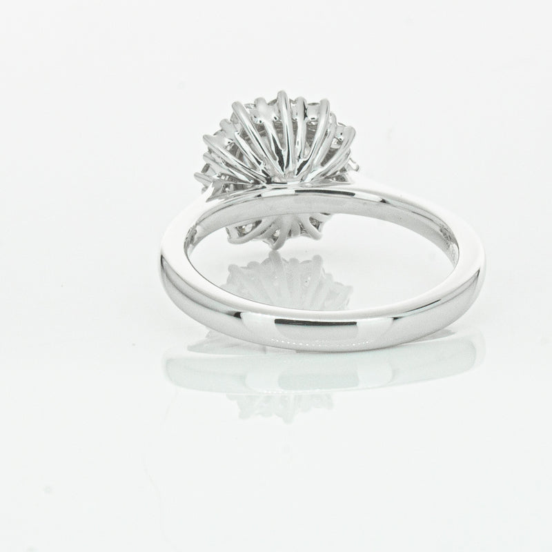 18ct White Gold 1.50ct Cushion Cut Diamond Belle Ring-Ring-Walker & Hall