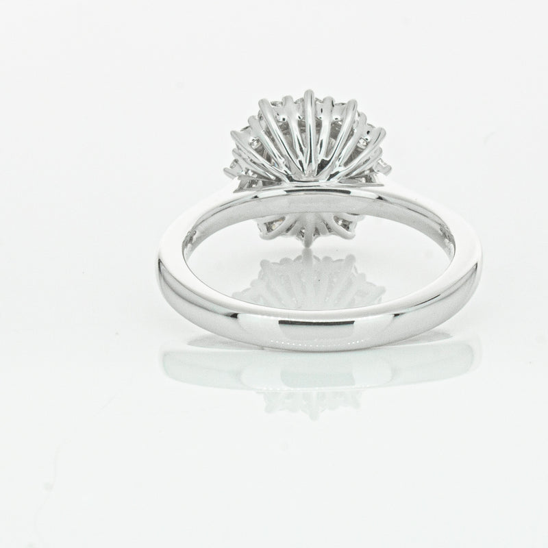 18ct White Gold 1.50ct Cushion Cut Diamond Belle Ring-Ring-Walker & Hall