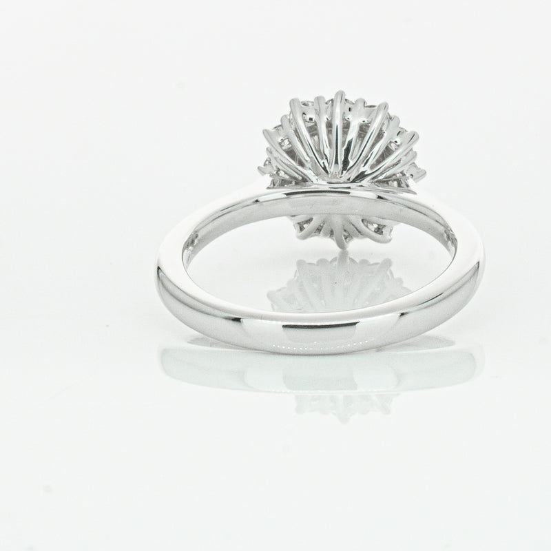 18ct White Gold 1.50ct Cushion Cut Diamond Belle Ring-Ring-Walker & Hall