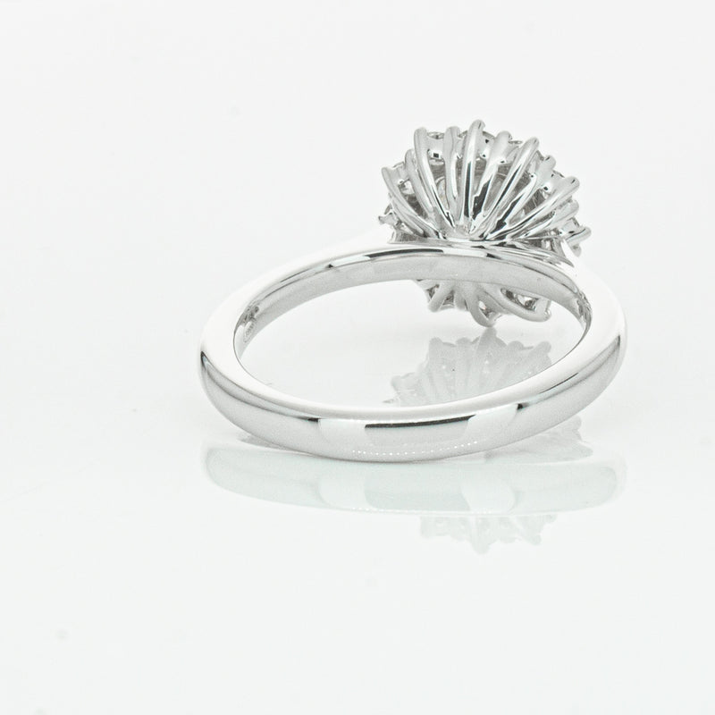 18ct White Gold 1.50ct Cushion Cut Diamond Belle Ring-Ring-Walker & Hall