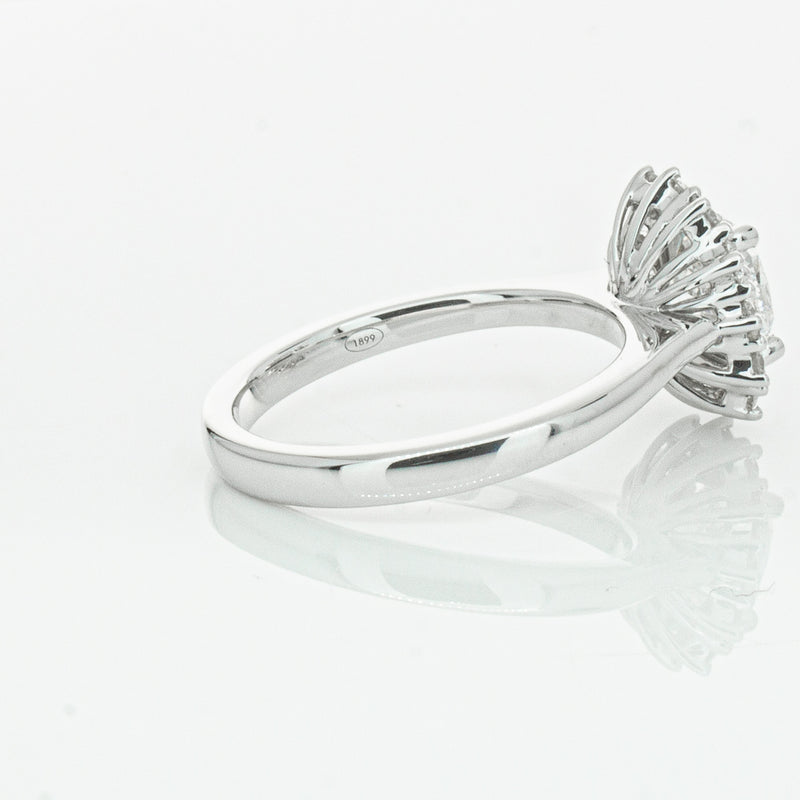 18ct White Gold 1.50ct Cushion Cut Diamond Belle Ring-Ring-Walker & Hall