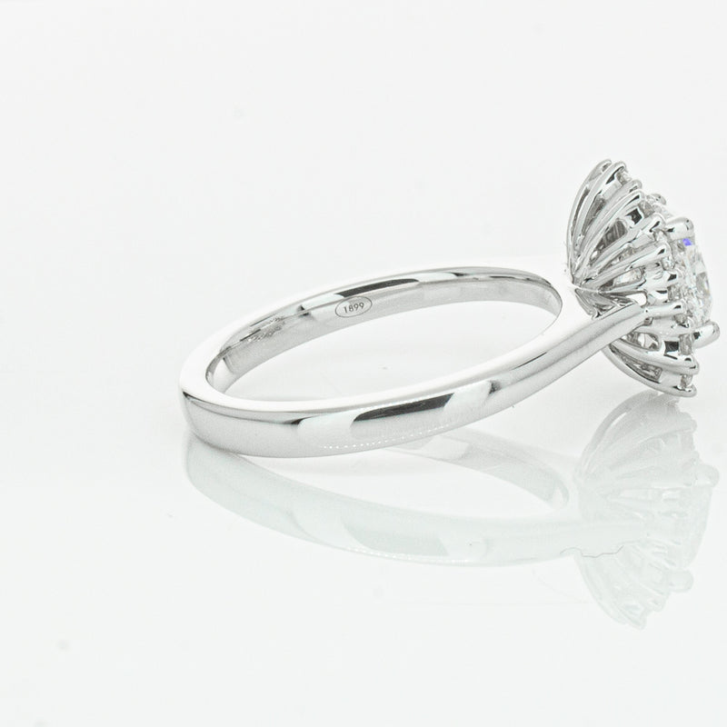 18ct White Gold 1.50ct Cushion Cut Diamond Belle Ring-Ring-Walker & Hall