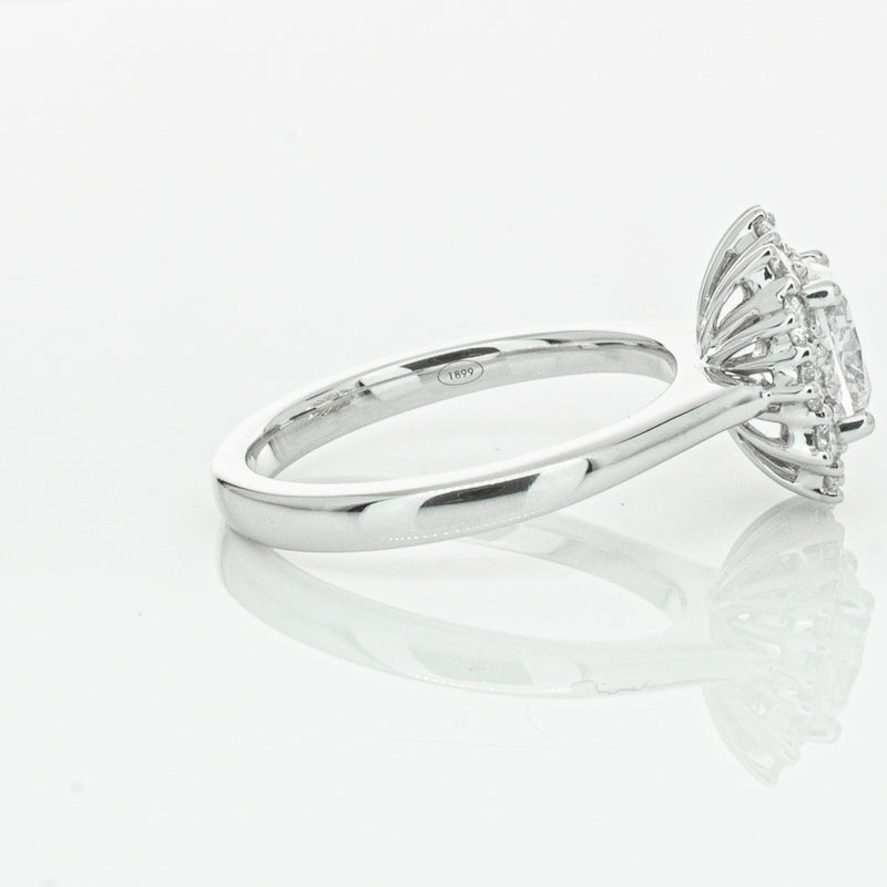 18ct White Gold 1.50ct Cushion Cut Diamond Belle Ring-Ring-Walker & Hall