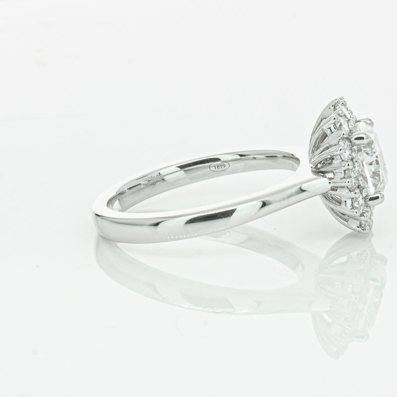 18ct White Gold 1.50ct Cushion Cut Diamond Belle Ring-Ring-Walker & Hall