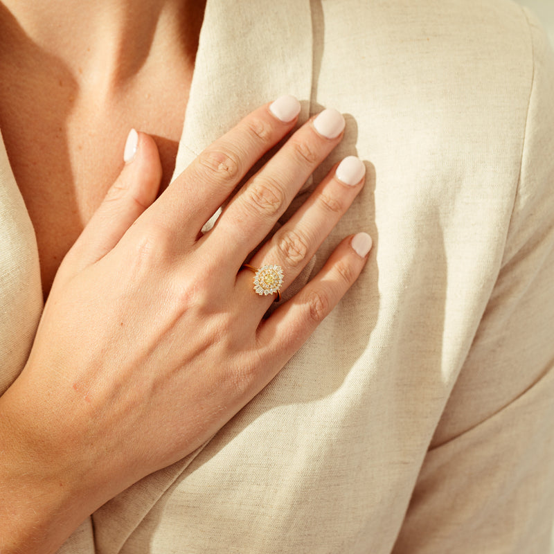 18ct Yellow Gold Yellow Diamond Ring-Ring-Walker & Hall