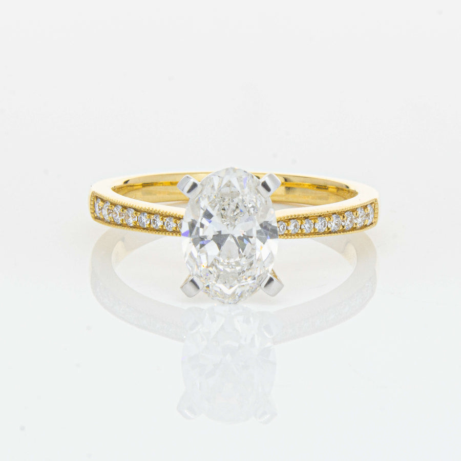 18ct Yellow Gold 1.50ct Oval Diamond Zenith Ring-Ring-Walker & Hall