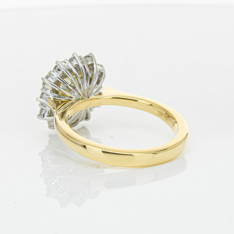 18ct Yellow Gold 3.01ct Yellow Cushion Cut Diamond Belle Ring-Ring-Walker & Hall