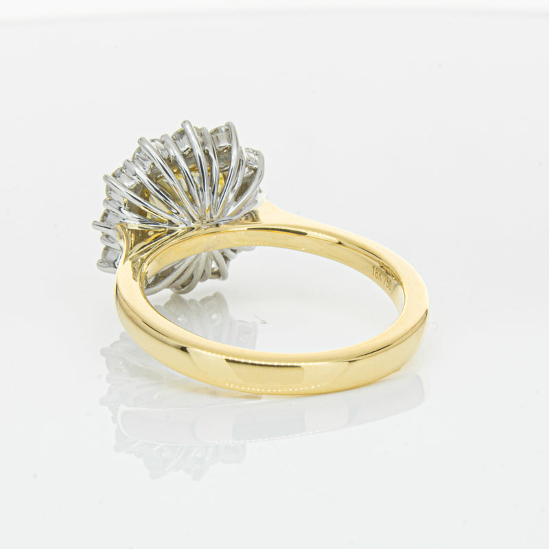 18ct Yellow Gold 3.01ct Yellow Cushion Cut Diamond Belle Ring-Ring-Walker & Hall