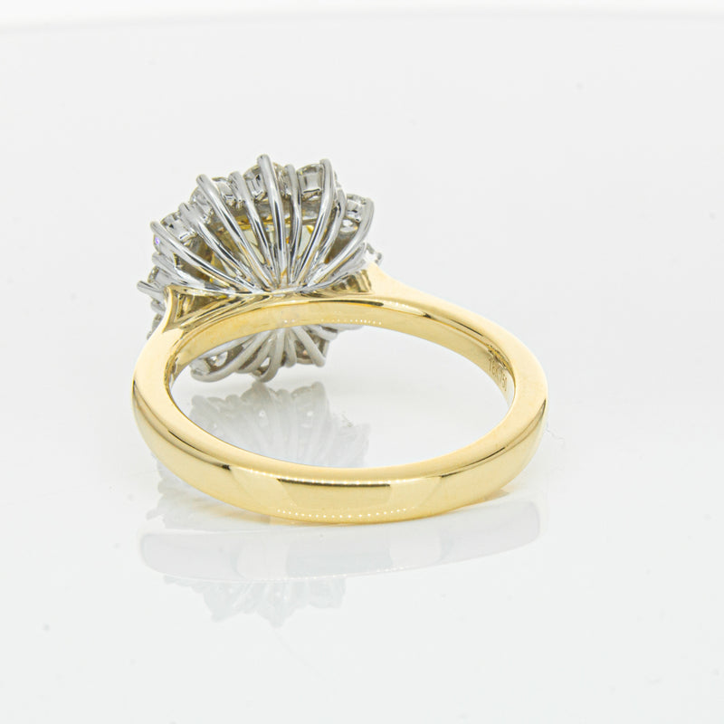 18ct Yellow Gold 3.01ct Yellow Cushion Cut Diamond Belle Ring-Ring-Walker & Hall