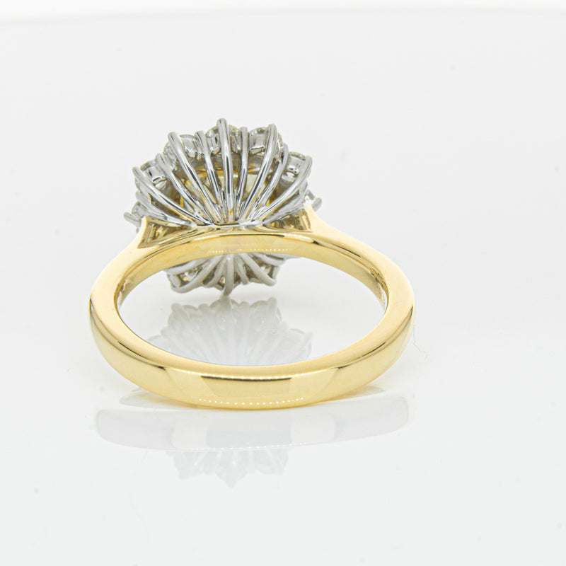 18ct Yellow Gold 3.01ct Yellow Cushion Cut Diamond Belle Ring-Ring-Walker & Hall