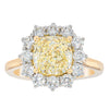 18ct Yellow Gold 3.01ct Yellow Cushion Cut Diamond Belle Ring-Ring-Walker & Hall