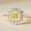 18ct Yellow Gold 3.01ct Yellow Cushion Cut Diamond Belle Ring - Ring - Walker & Hall
